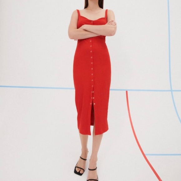 Zara Ribbed Midi Dress - Picture 1 of 2